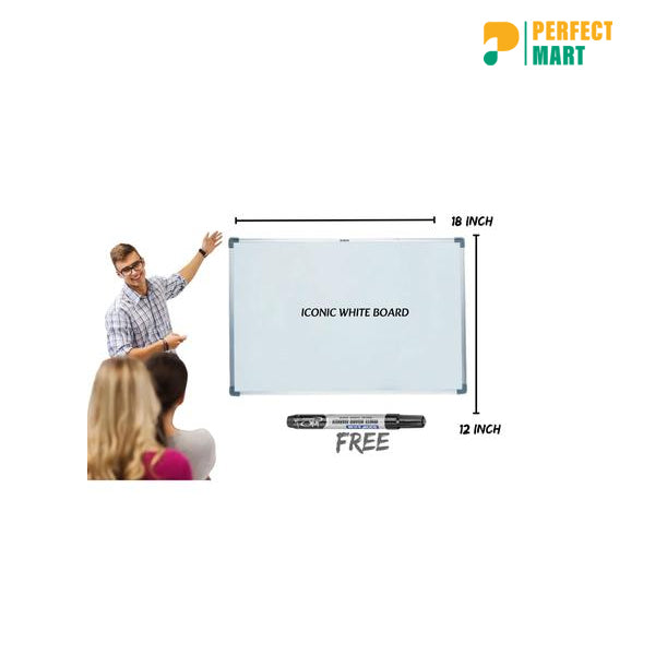Iconic High Quality White Board 12×20 Inch with Free Marker Pen