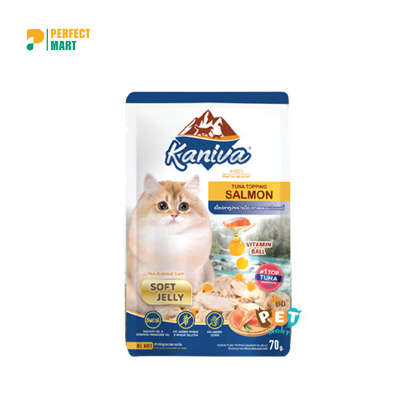 Kaniva Cat Pouch Tuna & Topping Salmon In Gravy Pouch 70g