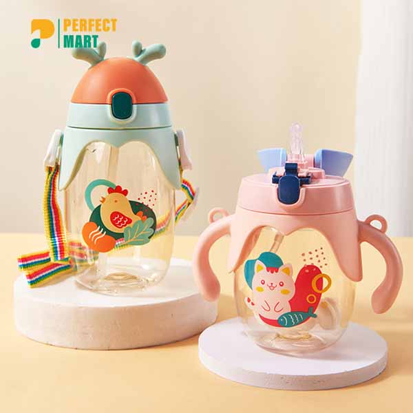 Kids Water Bottle / Silicone Straw Mum Pot - 250ml