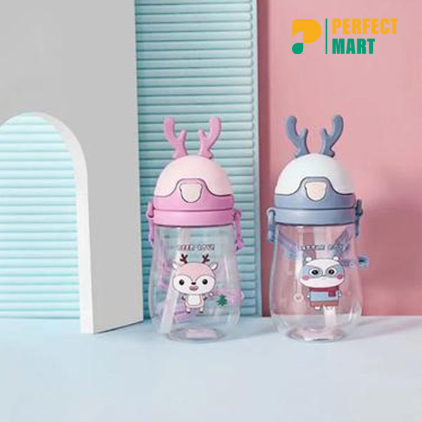 Kids’ Cartoon Straw Teapot Water Bottle- 450ml