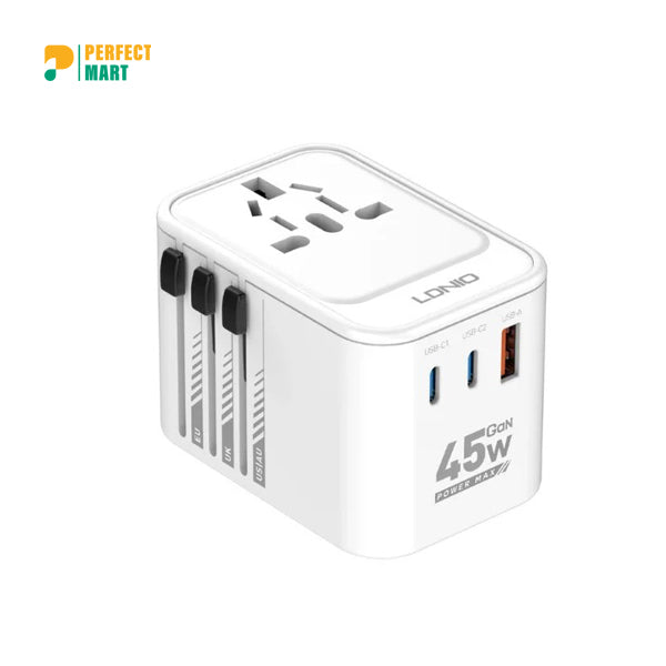 Ldnio Z8 3 USB Ports 45W GaN Universal Travel Adapter