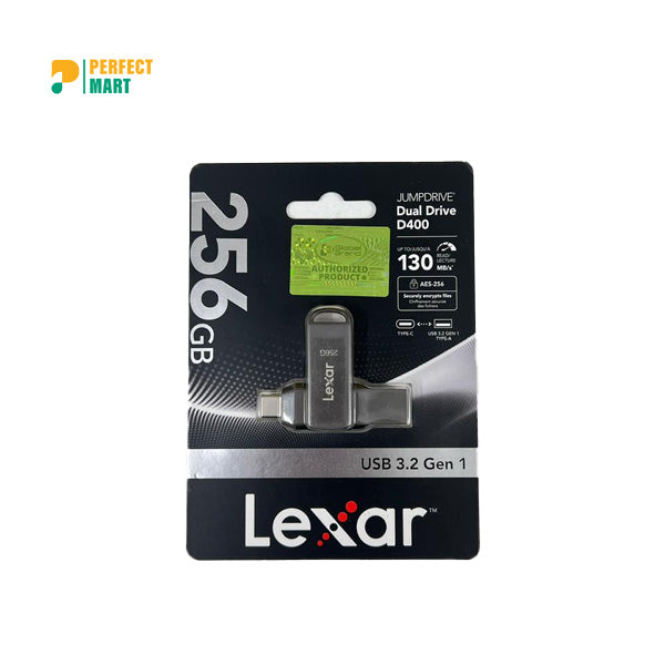 Lexar JumpDrive D400 256GB USB 3.2 OTG Grey Pen Drive