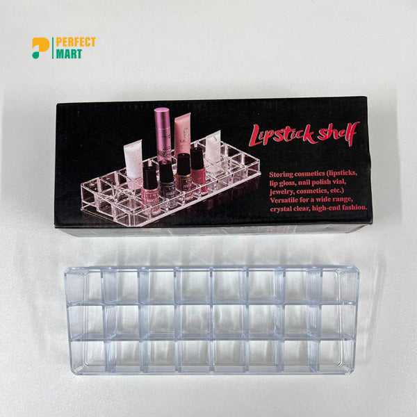 Lipstick Shelf Organizer - Transparent Makeup Stand