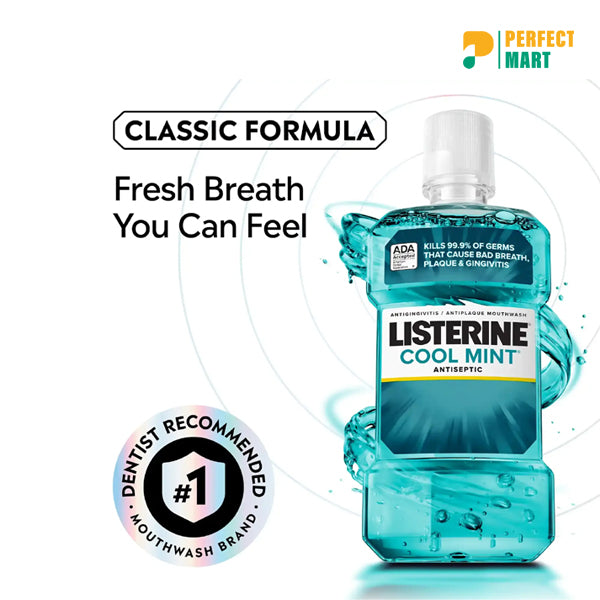 Listerine Coolmint Liquid Mouthwash (500ml)