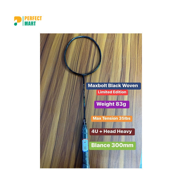 Maxbolt Black Woven Limited Edition Badminton Racket