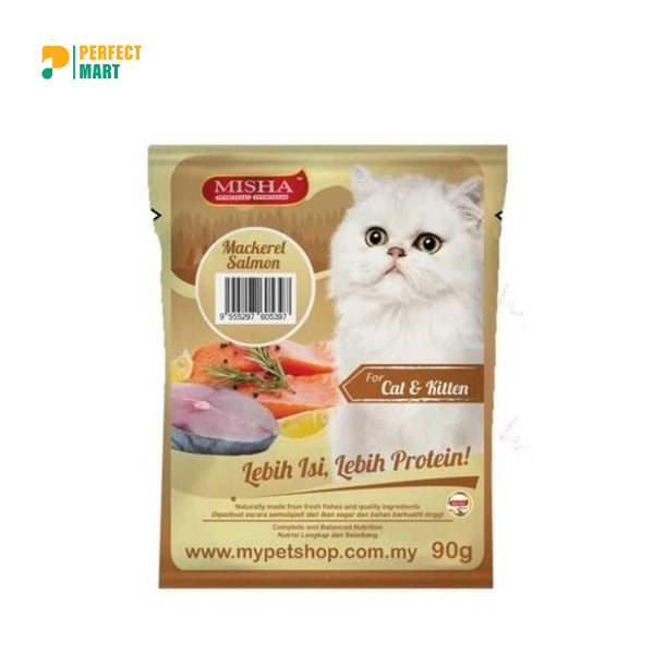 MISHA Kitten Wet Cat Food with Mackerel & Salmon 90g