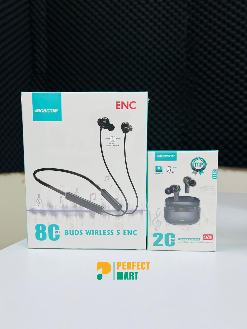 Mobicom EQ52 ANC Earbuds and Buds Wireless 5 ENC Neckband Combo