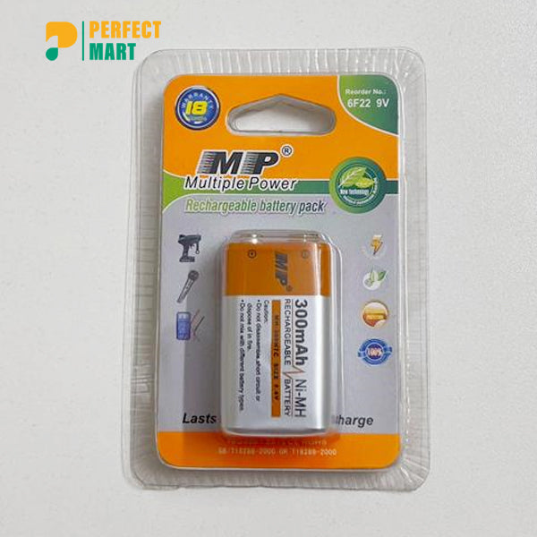 MP 9V 300mAh NI-MH Rechargeable Battery  - 1pc