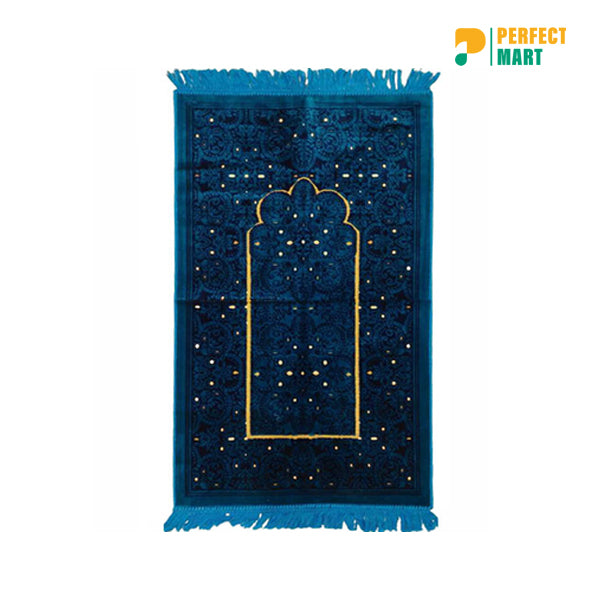 Masjid Comfort Jaynamaz for Prayer- Metallic Blue (Any design)