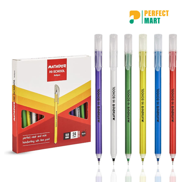 Matador Hi-School Ball Pen Black Ink (12 Pcs)