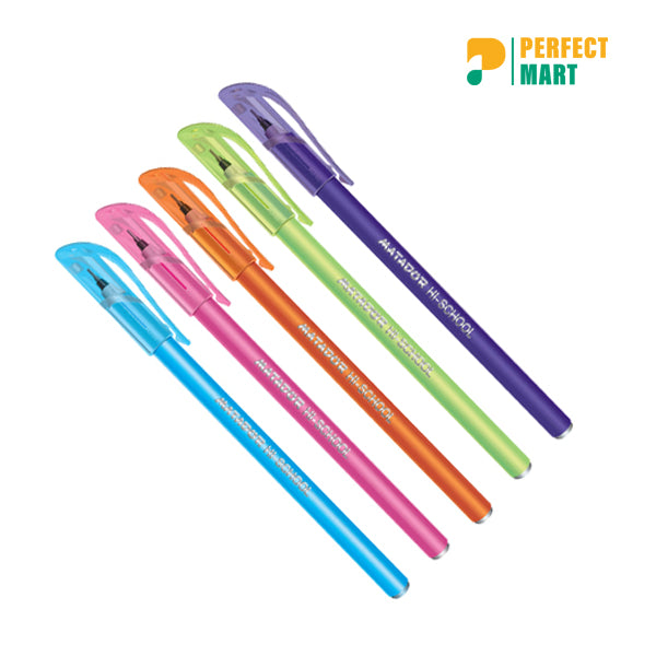Matador Hi-School Ball Pen Colors - 5Pcs