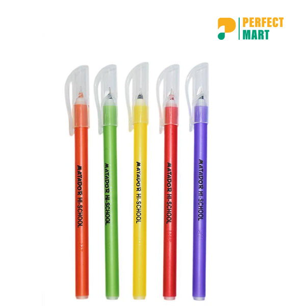 Matador Hi-School Ball Pen Colors - 5Pcs