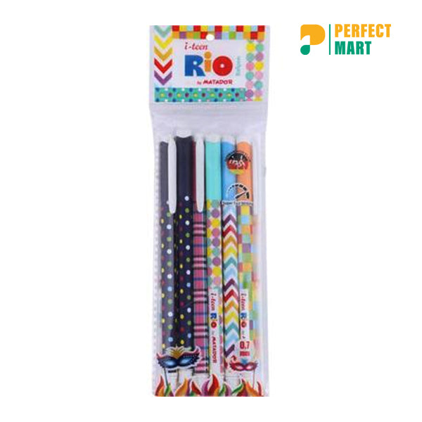 Matador i-Teen Rio Ball Pen Black Ink - (6 Pcs)