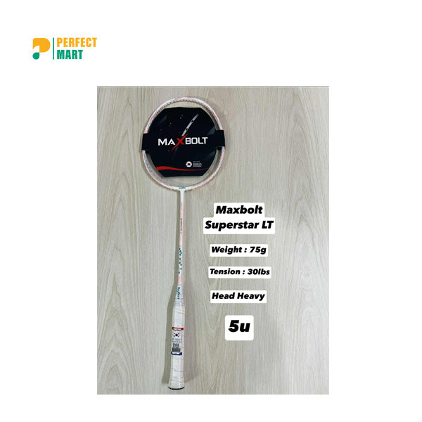 Maxbolt Superstar LT Badminton Racket(White)