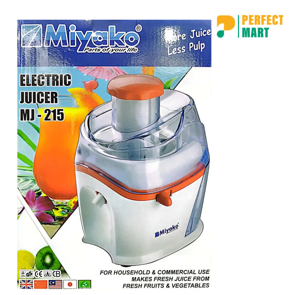 Miyako Electric Juicer MJ-215 (300W) White