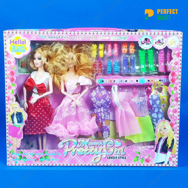 Modern Pretty Girls And Stylish Double Barbie Doll