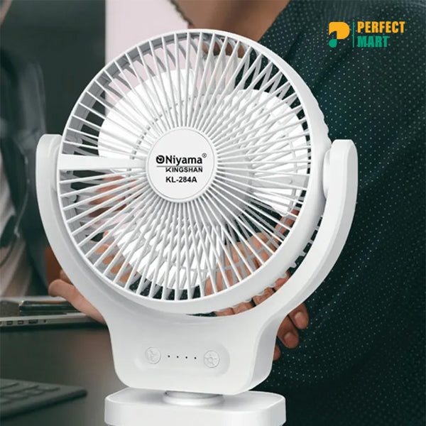 NIYAMA KL-1308 Rechargeable Table Fan With LED Light