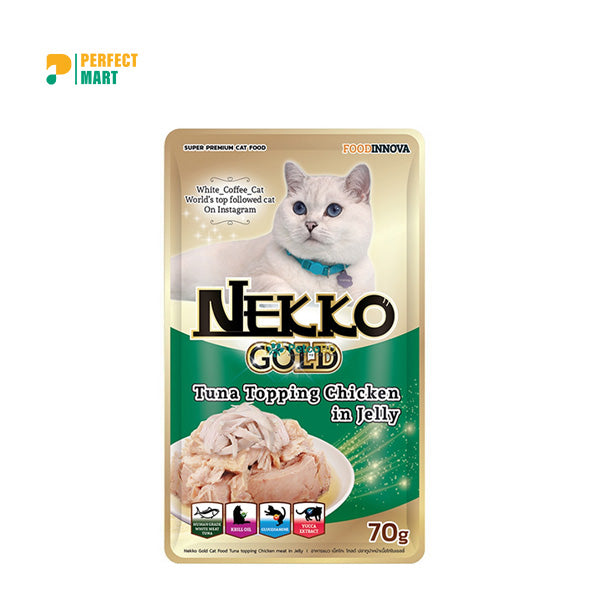 Nekko Gold Pouch Tuna Topping Chicken In Jelly 70g