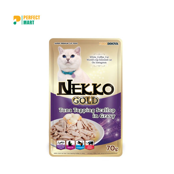 Nekko Gold Pouch Tuna Topping Scallop in Gravy 70g