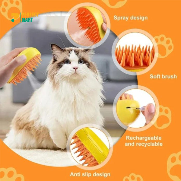 3 in 1 Electric Steamy Pet Hair Removal Grooming Moist Brush