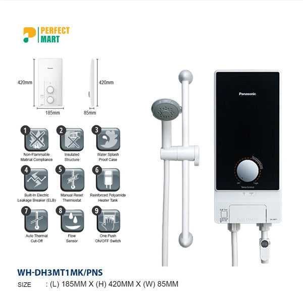 Panasonic DH-3MT1 (M-Series) Instant Water Heater - Electric Home Shower