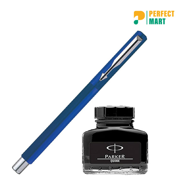 Parker Vector Fountain Pen with 30ml Black Ink Bottle