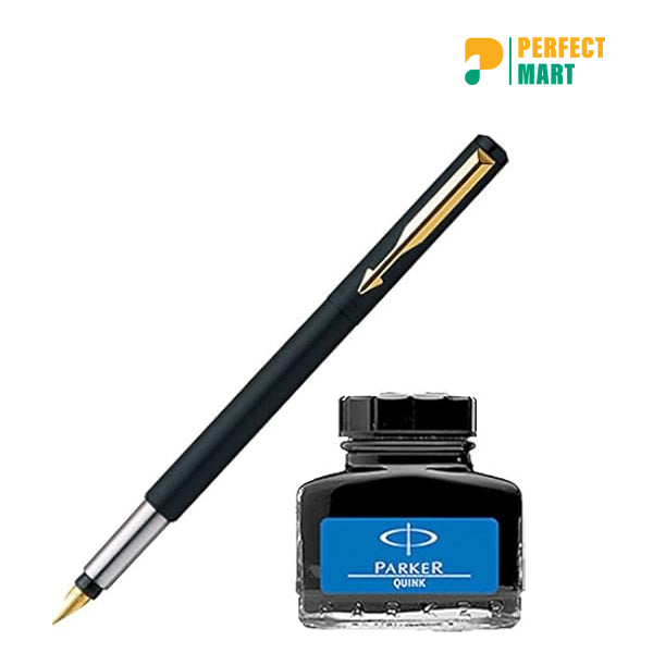 Parker Vector Fountain Pen with 30ml Black Ink Bottle