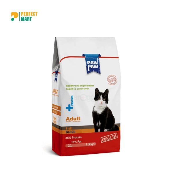 Paw Paw Adult Cat Food Fish - 1.5kg Pack