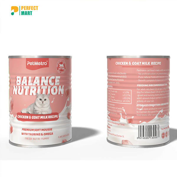PetMetro Balance Nutrition Kitten Canned Cat Food in Chicken & Goat Milk 430g