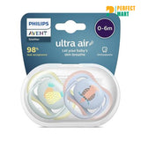 Philips Avent Ultra Air Pacifier 2Pcs - BPA-Free Dummy For Babies From 0-6 Months