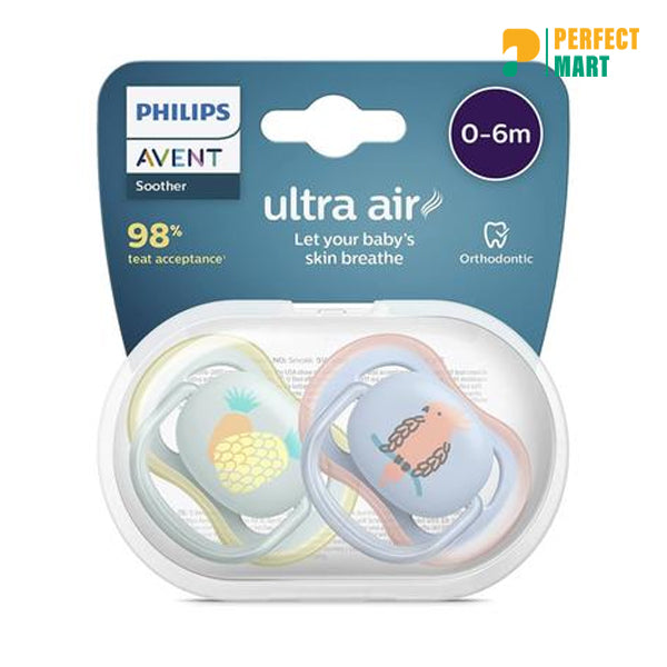 Philips Avent Ultra Air Pacifier 2Pcs - BPA-Free Dummy For Babies From 0-6 Months