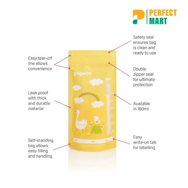 Pigeon Breast Milk Storage Bag - 25 Bags Set (180ml each)