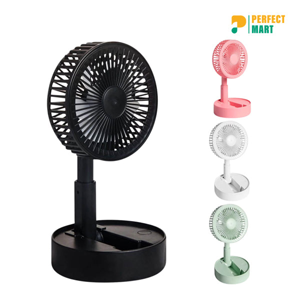 Portable USB Folding Fan Retractable Floor Standing Fan