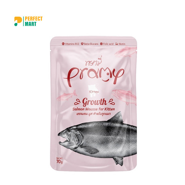 Pramy GROWTH Pouch Salmon Mousse for Kitten 70gm