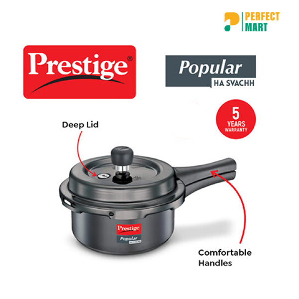 Prestige Popular Svachh Hard Anodised Outer Lid Pressure Cooke - 3 Liter