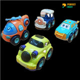 Pull and Back Car Set Food Grade Mini Plastic For Kids Gift-Model 2- 4 Pcs