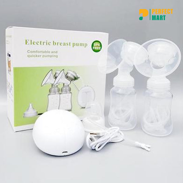 Double Electric Breast Pump Manual Breast Pump Portable with 2 Bottles