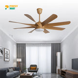 Qulik Helix UL 60- Modern Decorative Silent ABS Blade Under light with Remote Ceiling Fan (Light Wood) Q-6522-LW