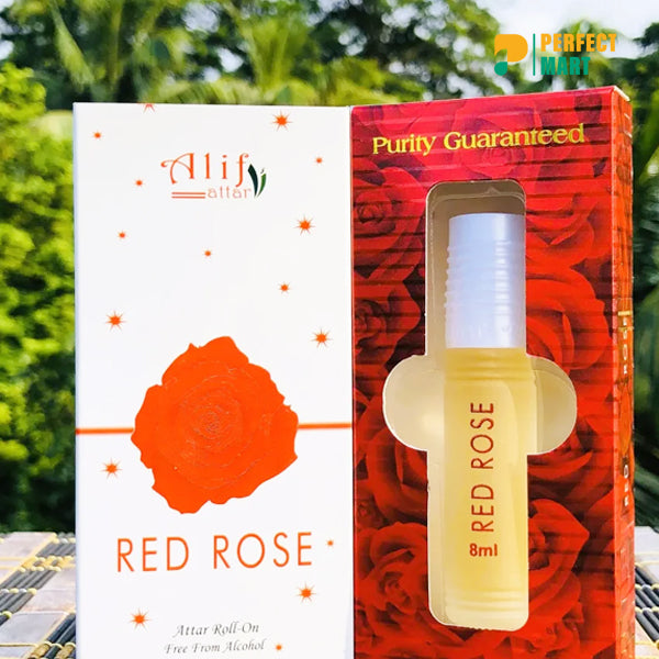 Red Rose Attar by Alif Attar- 8 ml
