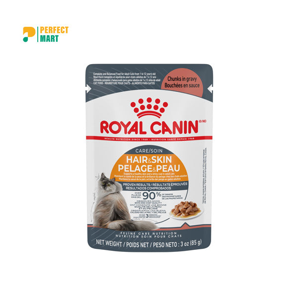 Royal Canin Adult Wet Cat Food Pouch Hair & Skin Care in Gravy 85g