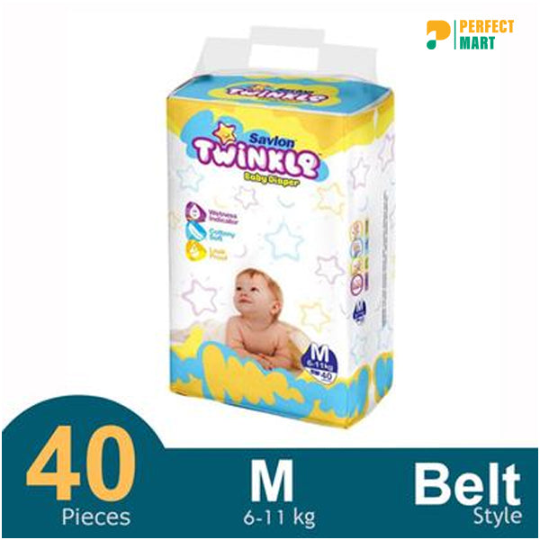 Savlon Twinkle Belt System Baby Diaper (0-8 kg) (44 Pcs)