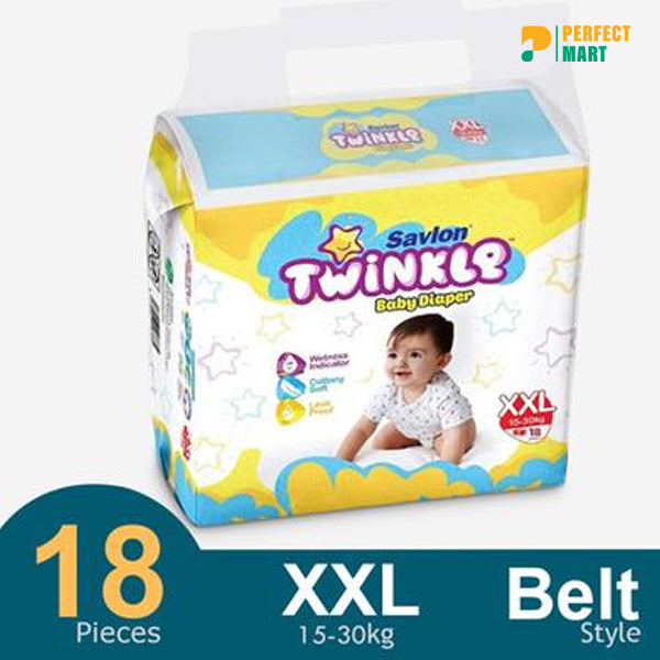 Savlon Twinkle Belt System Baby Diaper (XXL Size) (15-30 kg) (18pcs)