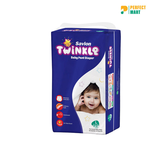 Savlon Twinkle Pant System Baby Diaper (8-15 kg) (48 Pcs)
