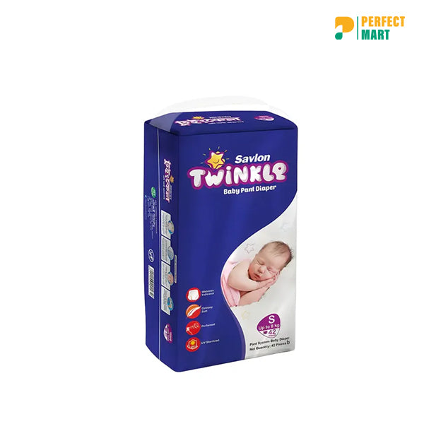 Savlon Twinkle Pant System Baby Diaper (S Size) (8 kg) (42pcs)