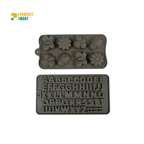 Silicon Font Chocolate Mold ABCD letters or Flowers