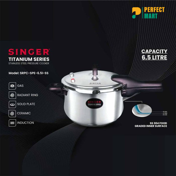 Singer Pressure Cooker 6.5Ltr - SRPC-SPE-6.5I-SS