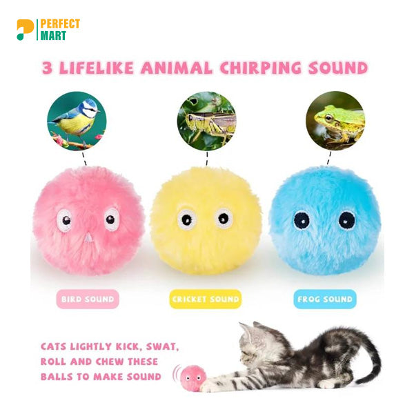 Smart Interactive Catnip Training Ball with Animal Chirping Sound