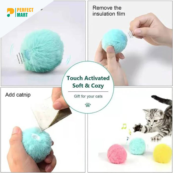 Smart Interactive Catnip Training Ball with Animal Chirping Sound