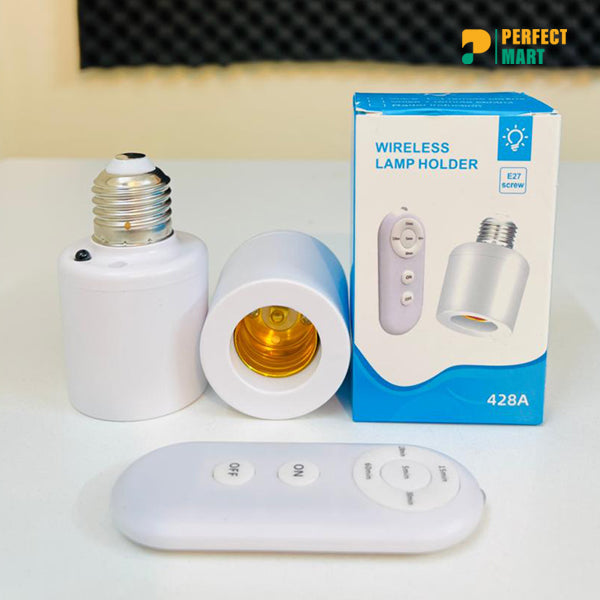 Smart Wireless Lamp Holder With Remote Control – E27 Light Holder