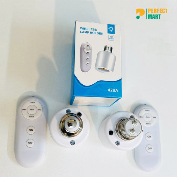 Smart Wireless Lamp Holder With Remote Control – E27 Light Holder